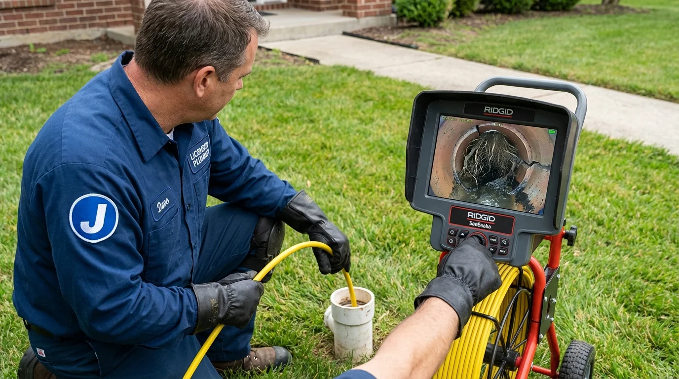 Sewer camera inspection being performed by Johns Plumbing LLC in Progreso